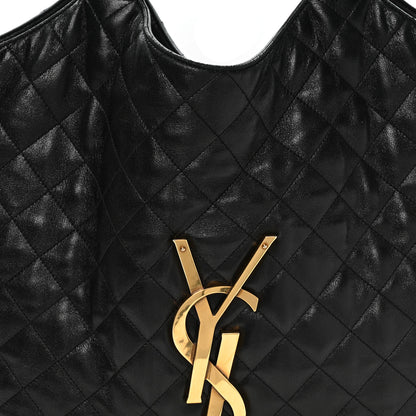 Saint Laurent Lambskin Quilted Maxi Icare Shopping Tote Black 9 of 11
