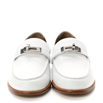 Hermes Calfskin Womens Destin Loafer 36 White 2 of 8