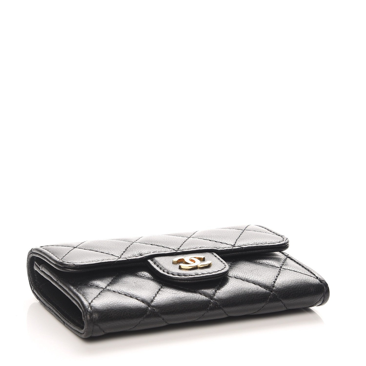 Chanel Lambskin Quilted Flap Card Holder Black 4 of 9