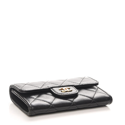 Chanel Lambskin Quilted Flap Card Holder Black 4 of 9