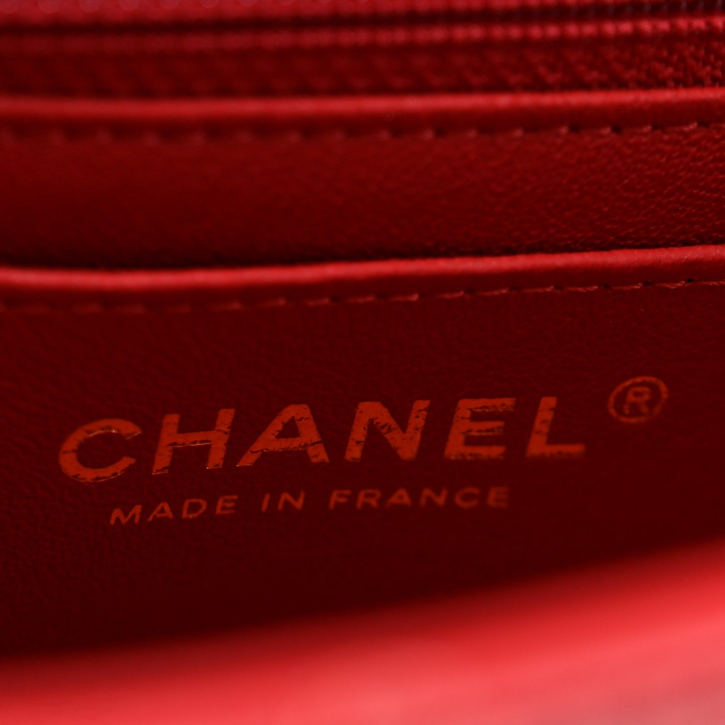 Aged Calfskin Quilted 2.55 Reissue Mini Flap Red