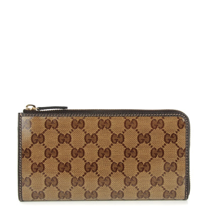 Gucci Crystal Monogram Dollar Calfskin Donna Long Wallet Beige Ebony Testa di Moro 1 of 7
