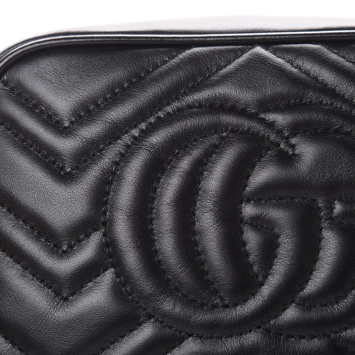 Calfskin Matelasse Mini GG Marmont Chain Shoulder Bag Black