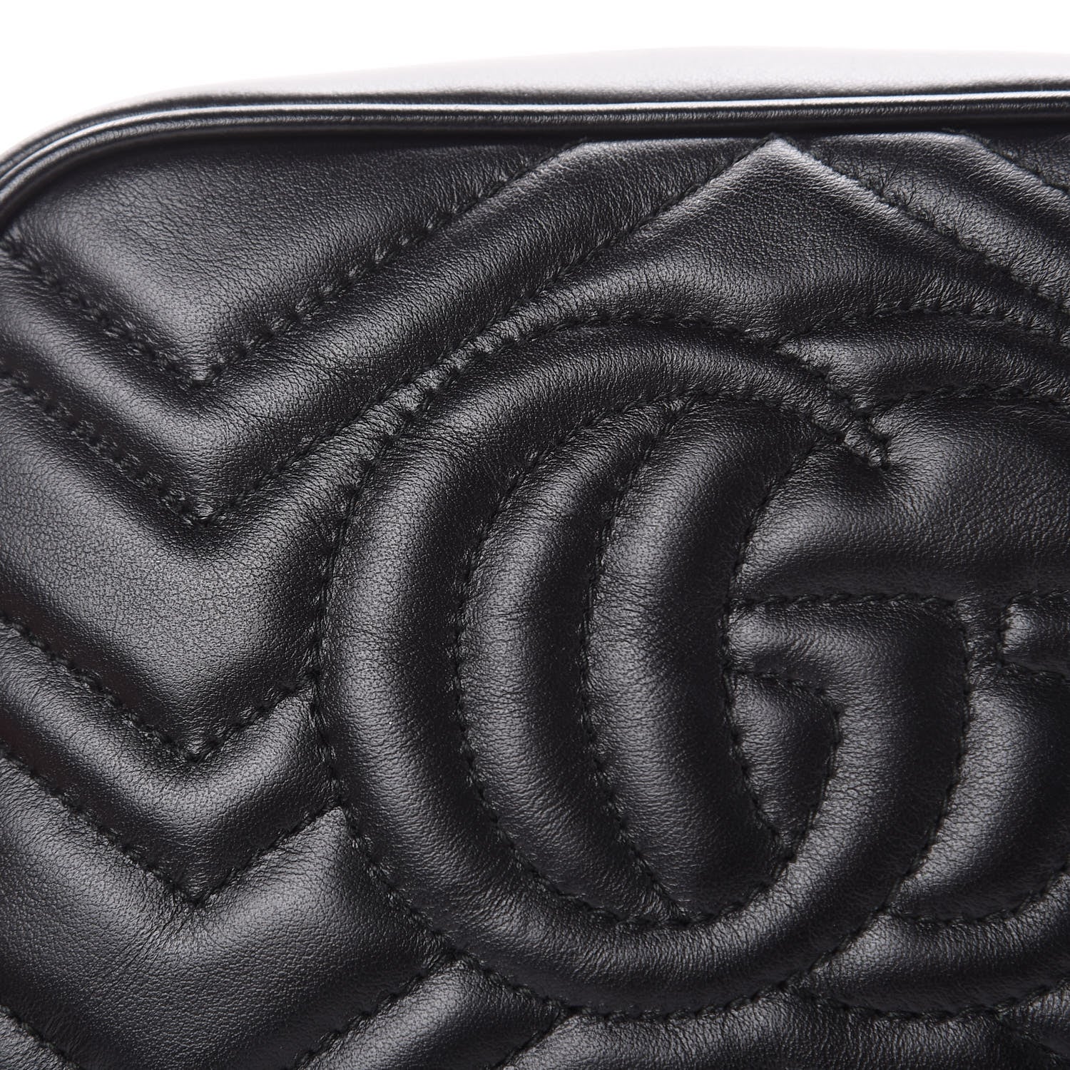 Gucci Calfskin Matelasse Mini GG Marmont Chain Shoulder Bag Black 10 of 10