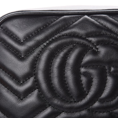 Gucci Calfskin Matelasse Mini GG Marmont Chain Shoulder Bag Black 10 of 10