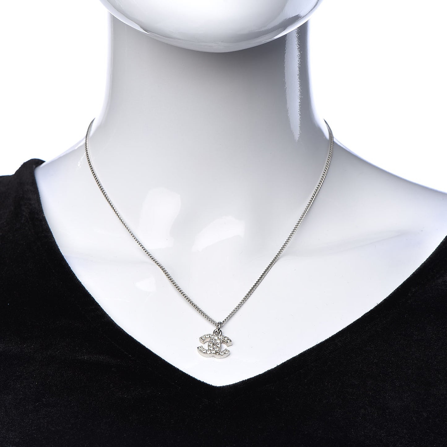 Crystal Timeless CC Necklace Silver