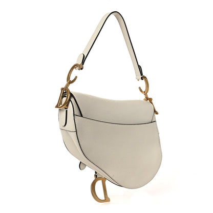 Christian Dior Grained Calfskin Saddle Bag White 2 of 11