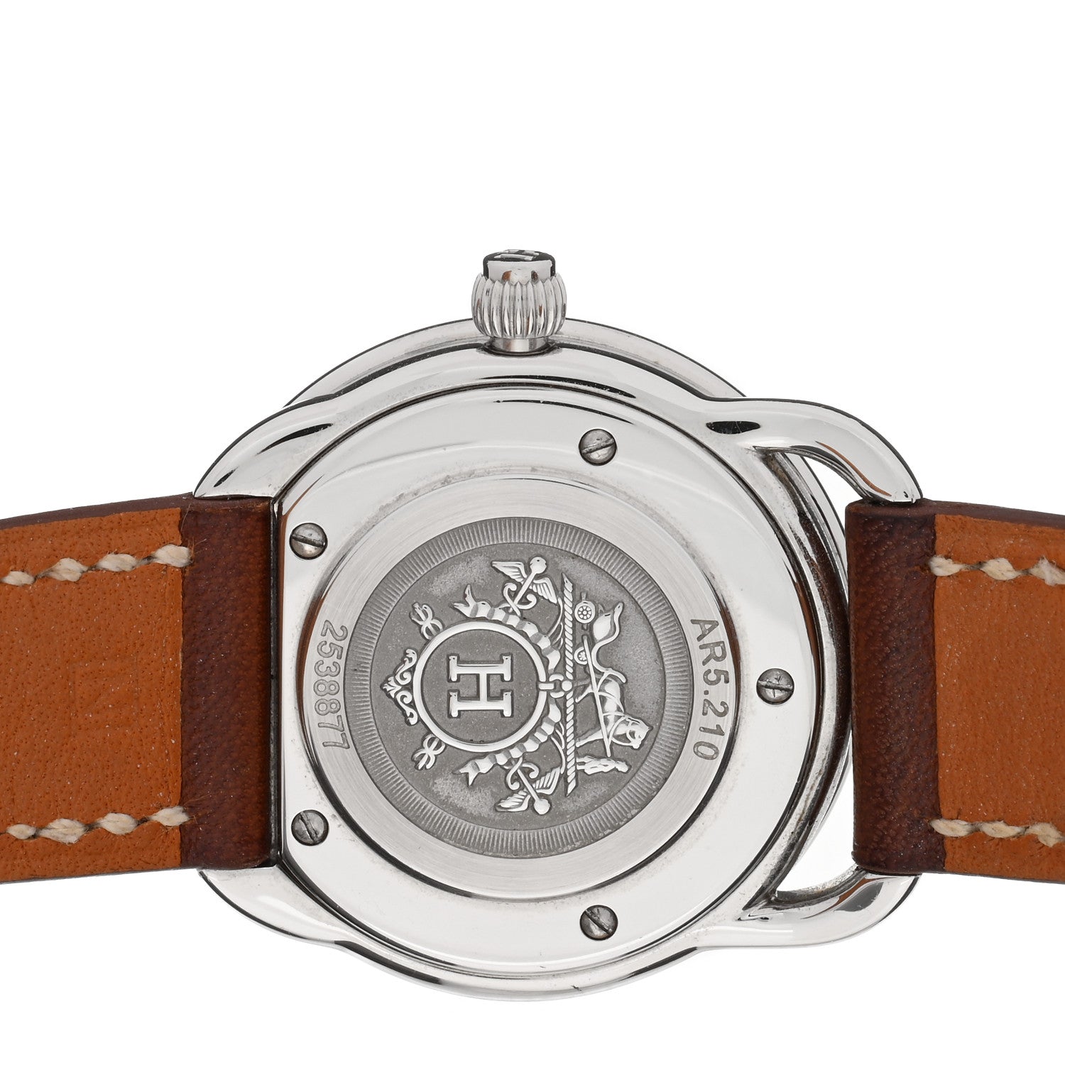 Hermes Stainless Steel Barenia 28mm Arceau Quartz Watch Fauve 4 of 4