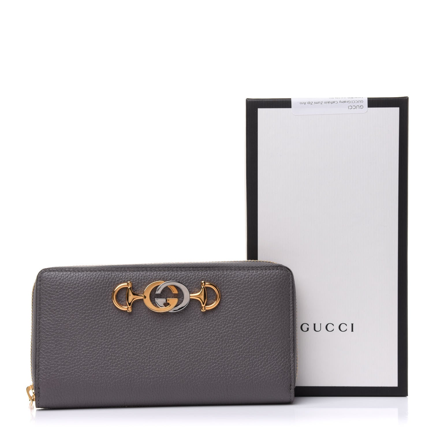 Gucci Grainy Calfskin Zumi Zip Around Wallet Dusty Grey 11 of 11