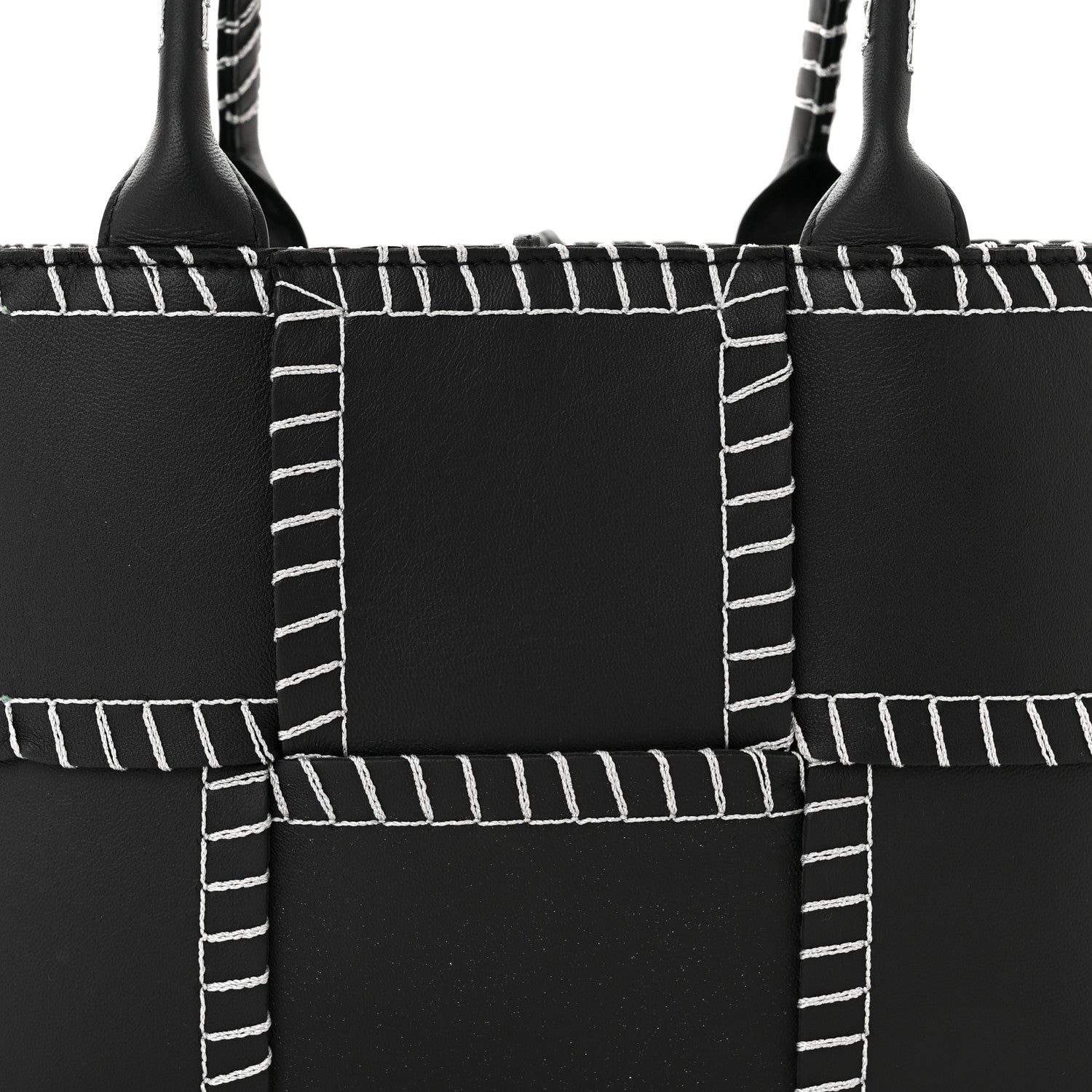 Bottega Veneta Nappa Maxi Intrecciato Overlock Stitched Small Arco Tote Black Silver 8 of 10