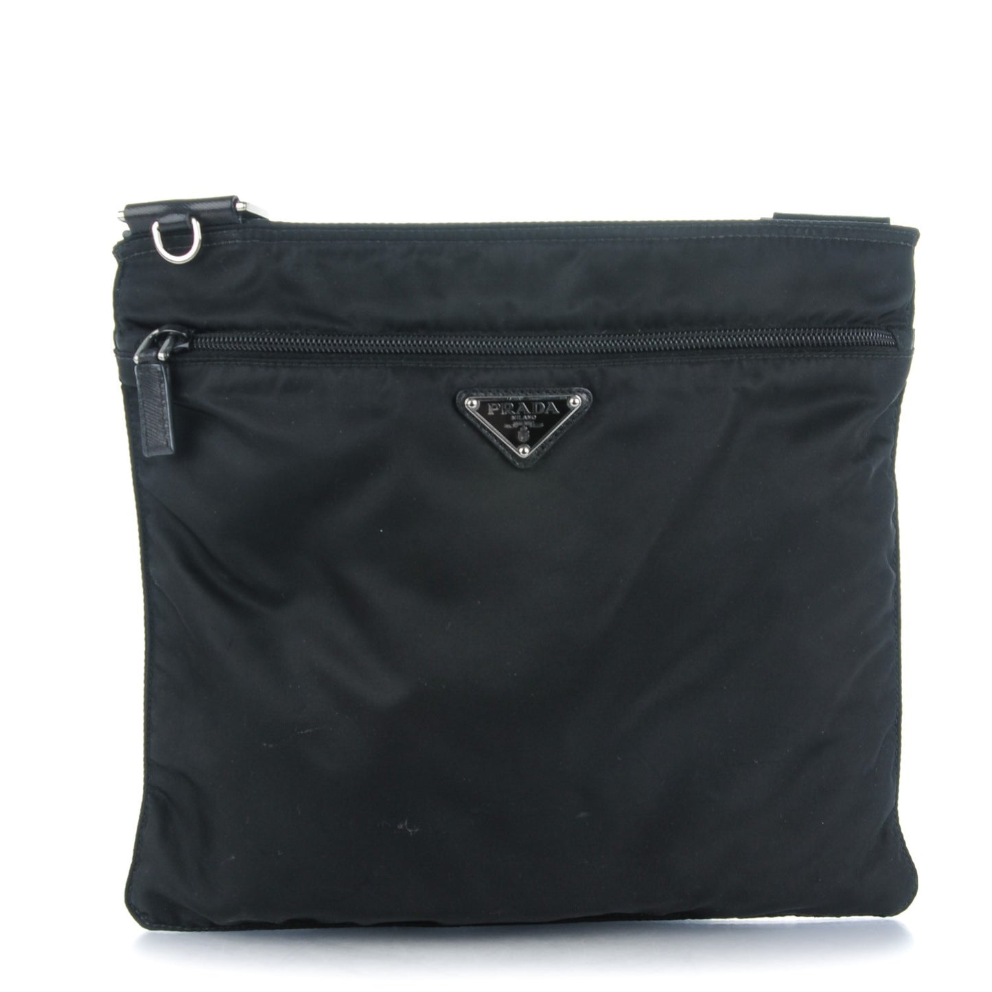 Nylon Vela Flat Messenger Bag Black