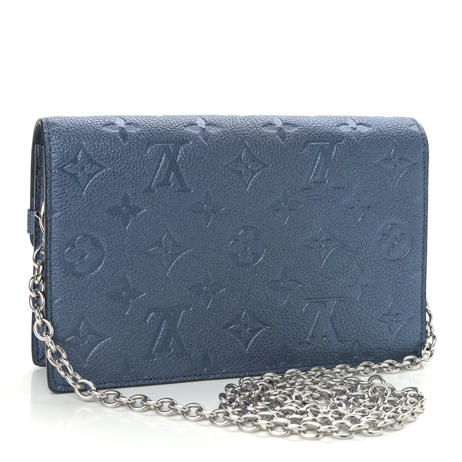 Louis Vuitton Metalli Empreinte Monogram Vavin Chain Wallet Navy Nacre 3 of 10