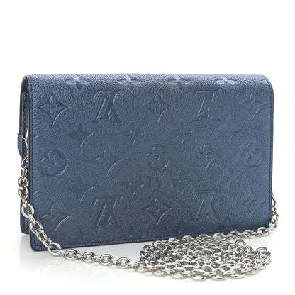 Louis Vuitton Metalli Empreinte Monogram Vavin Chain Wallet Navy Nacre 3 of 10