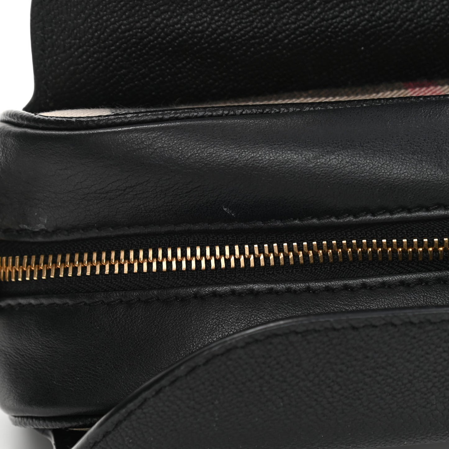Soft Grain Calfskin Small Buckle Zip Bag Black