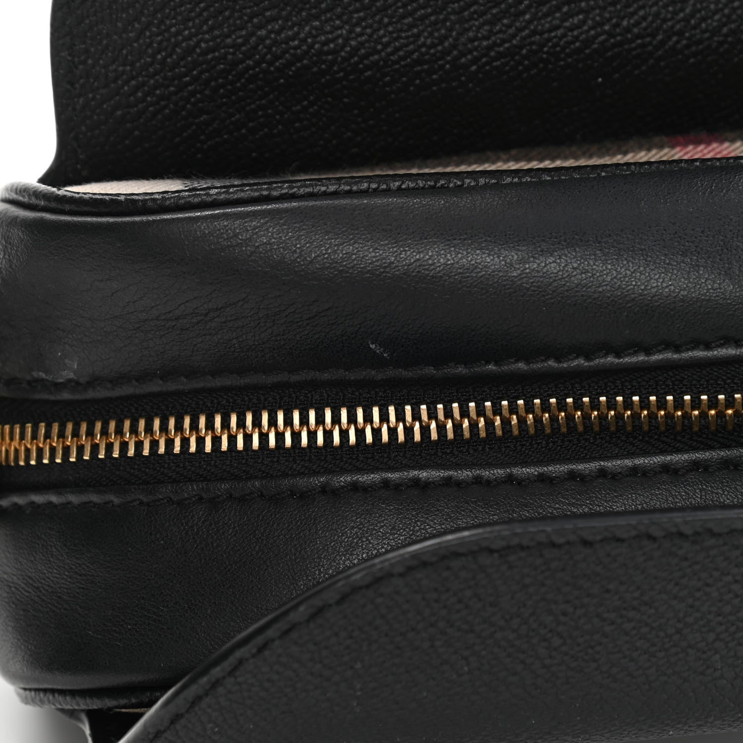 Burberry Soft Grain Calfskin Small Buckle Zip Bag Black 12 of 17