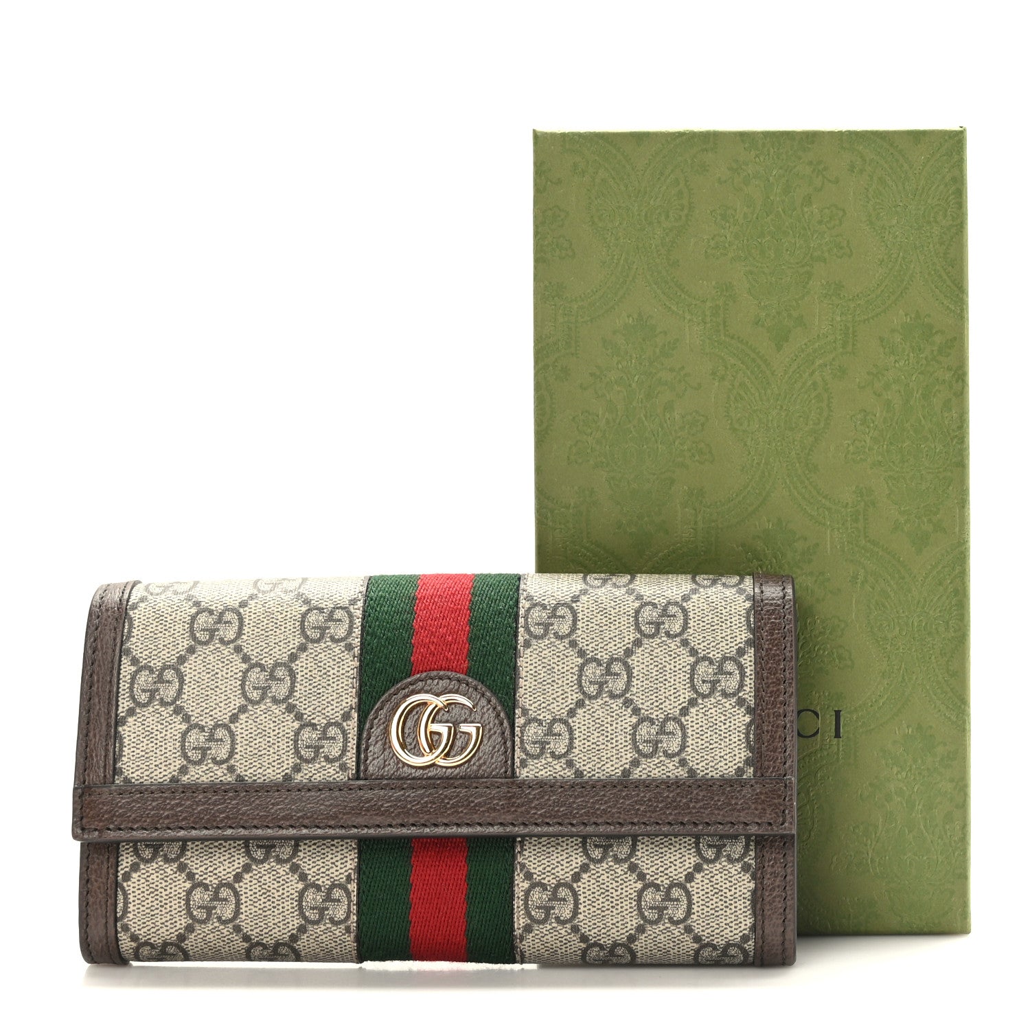 Gucci GG Supreme Monogram Web Ophidia Continental Wallet Brown 7 of 7