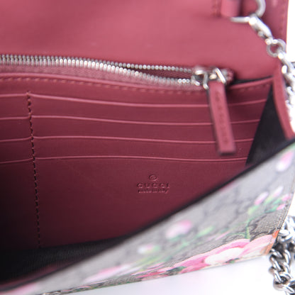 Gucci GG Supreme Monogram Blooms Chain Wallet Beige Multicolor Dry Rose 5 of 7