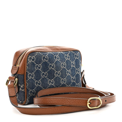 Gucci New Denim GG Monogram Dollar Calfskin Mini Ophidia Shoulder Bag Blue Tea Cuir Epilog 3 of 11