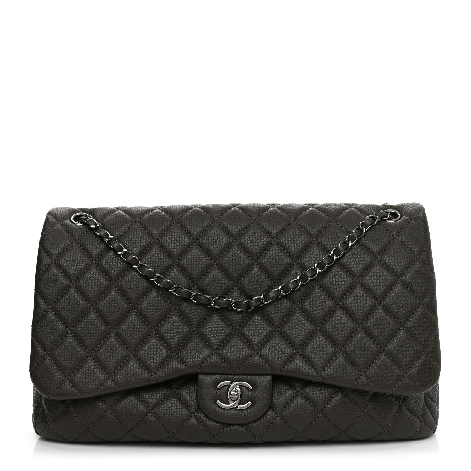 Chanel Calfskin Quilted Small XXL Travel Flap Bag Grey 1 of 8