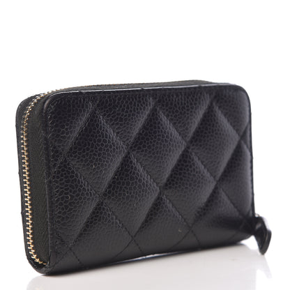 Chanel Caviar Quilted Zip Coin Purse Black 3 of 11