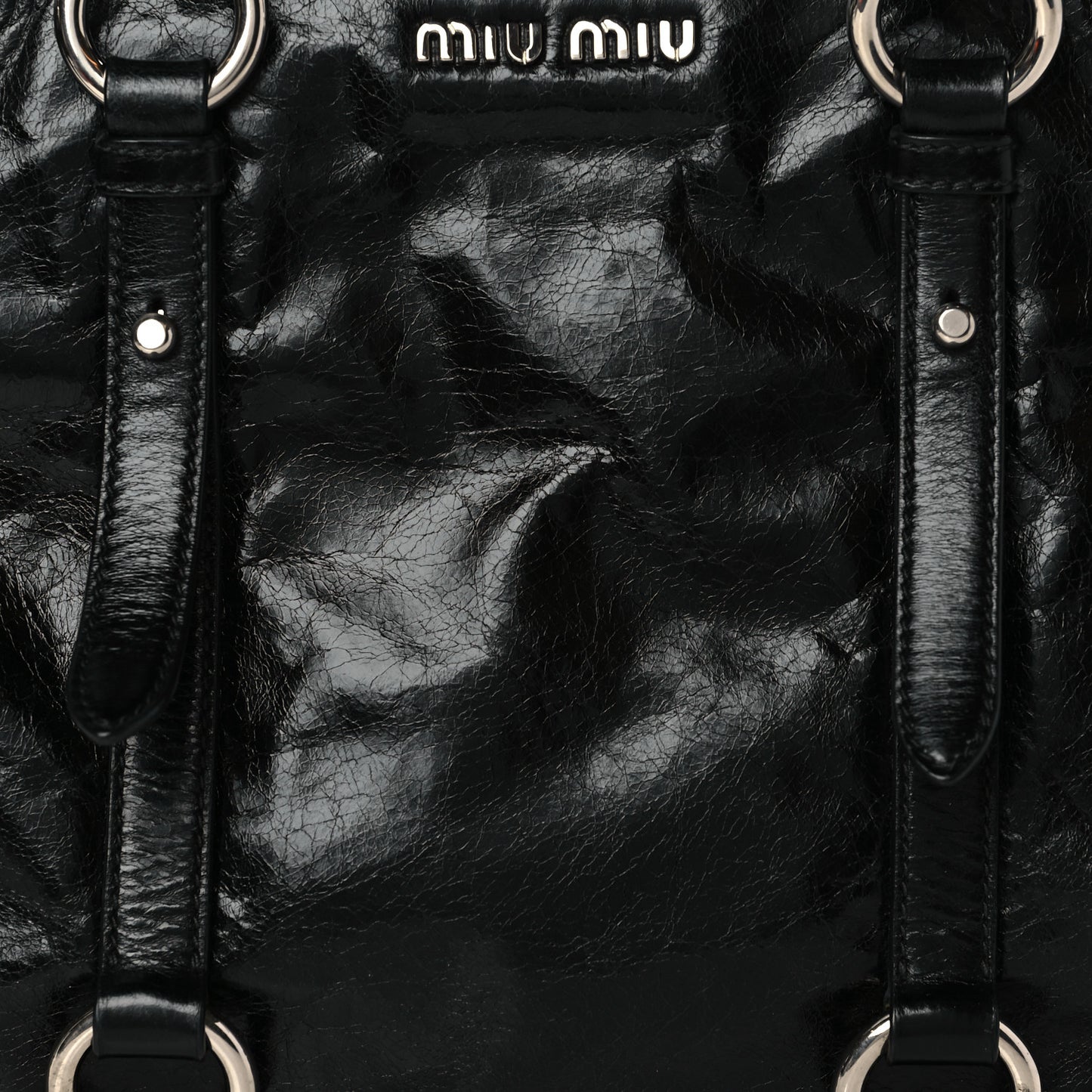 Vitello Shine Top Handle Satchel Black