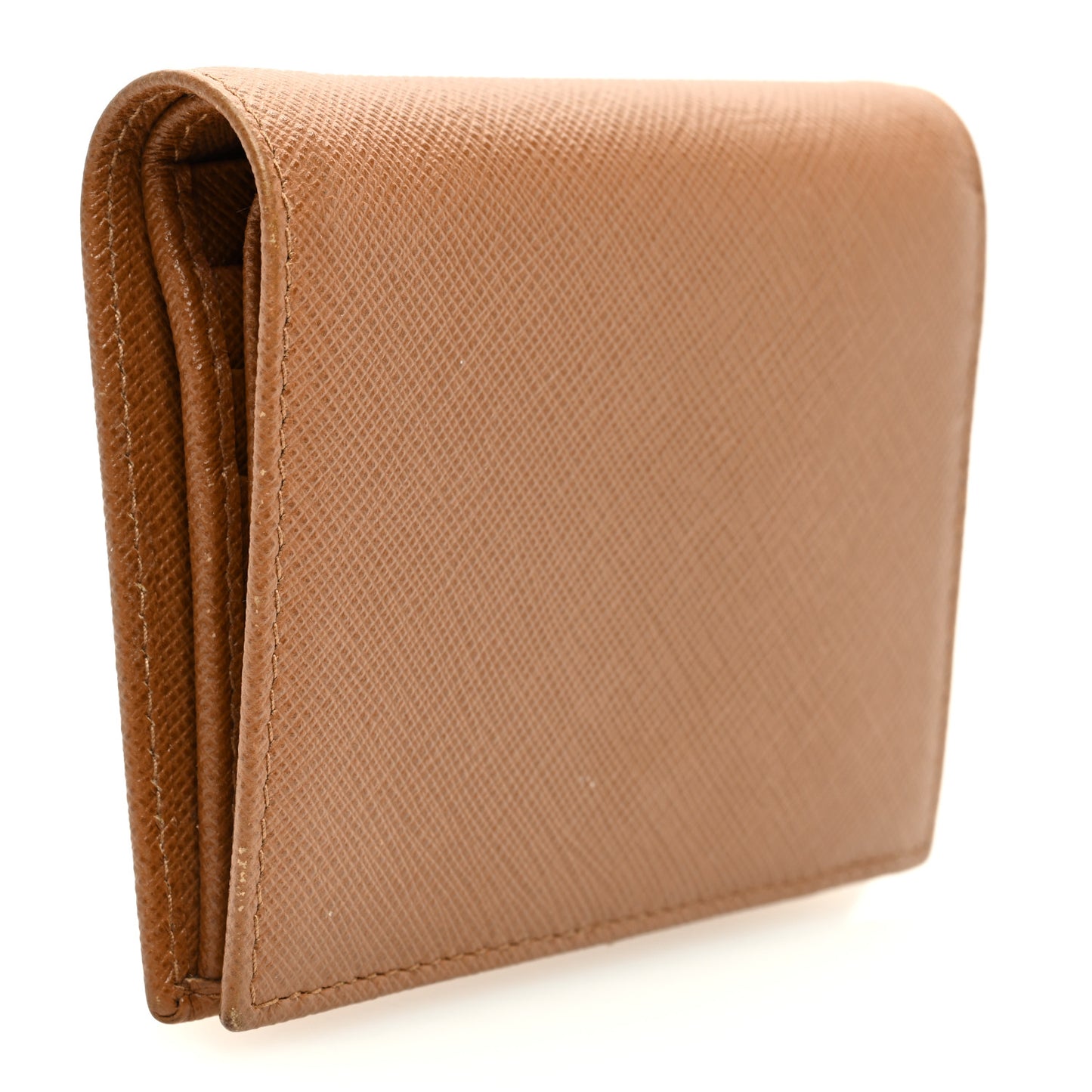 Saffiano Metal Bi-Fold Wallet Caramel