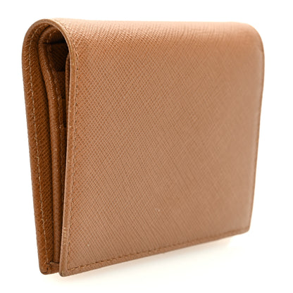 Prada Saffiano Metal Bi-Fold Wallet Caramel 3 of 6