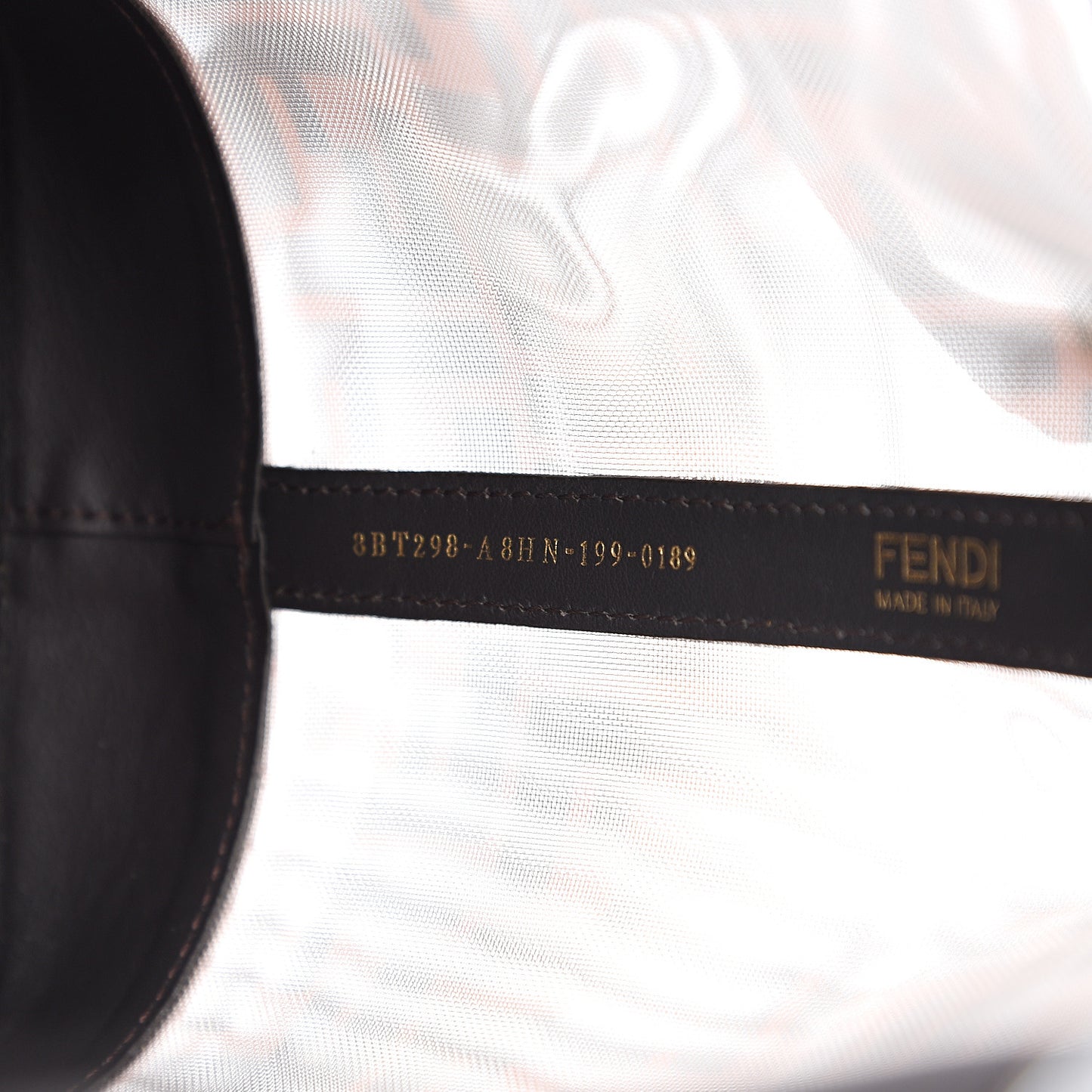 Mesh Vitello Grace F is Fendi FF 1974 Grande Mon Tresor Bucket Bag Marrone Black Ebano