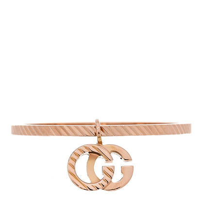 Gucci 18K Rose Gold GG Running Charm Ring 53 6.5 1 of 6