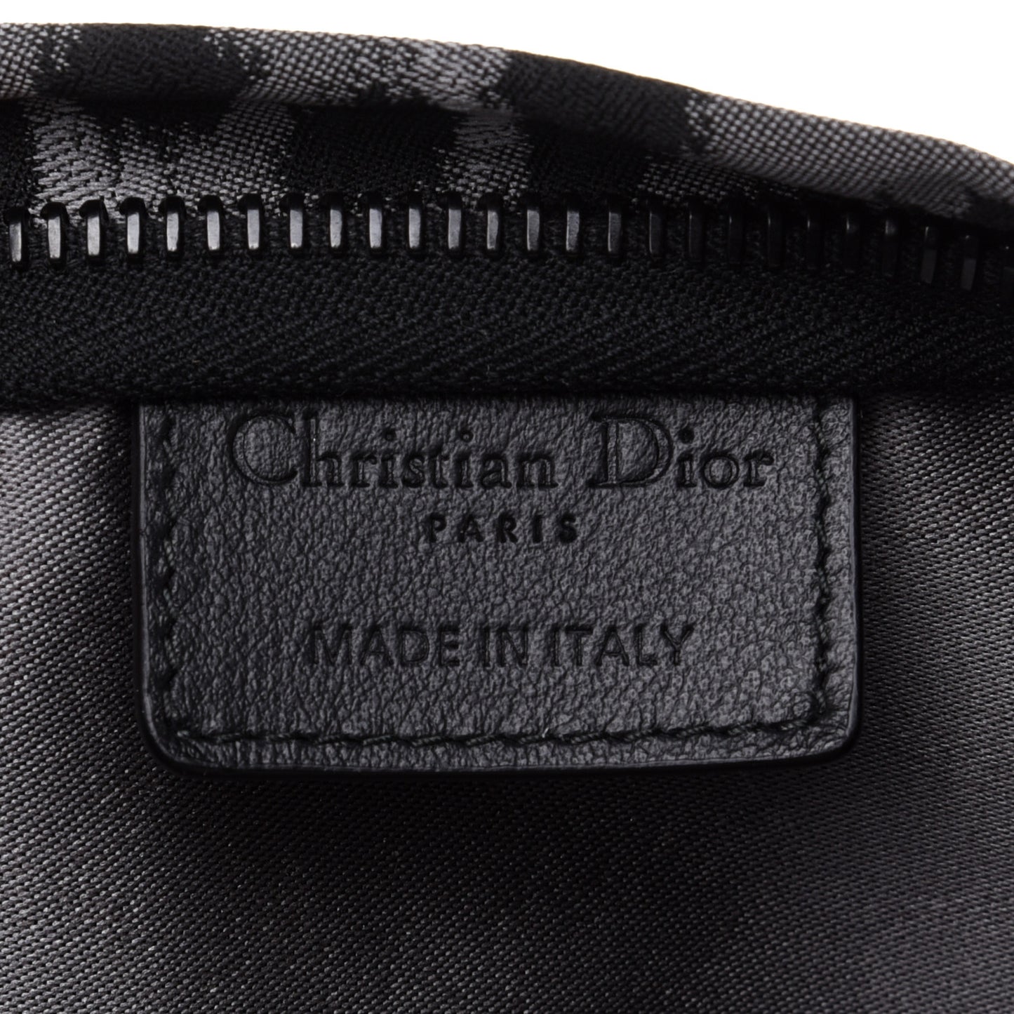 Canvas Embroidered Mizza Diortravel Zipped Pouch Black Grey