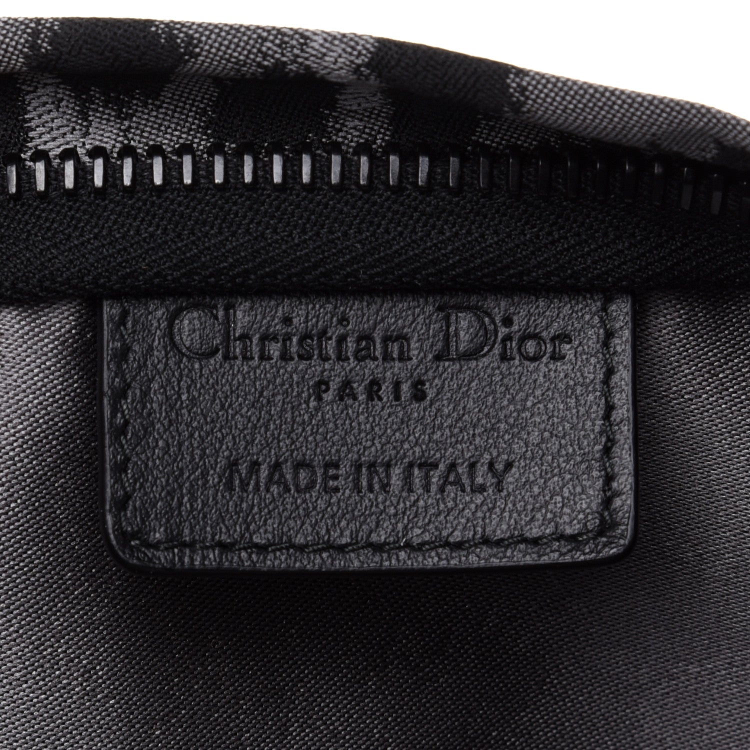 Christian Dior Canvas Embroidered Mizza Diortravel Zipped Pouch Black Grey 6 of 8
