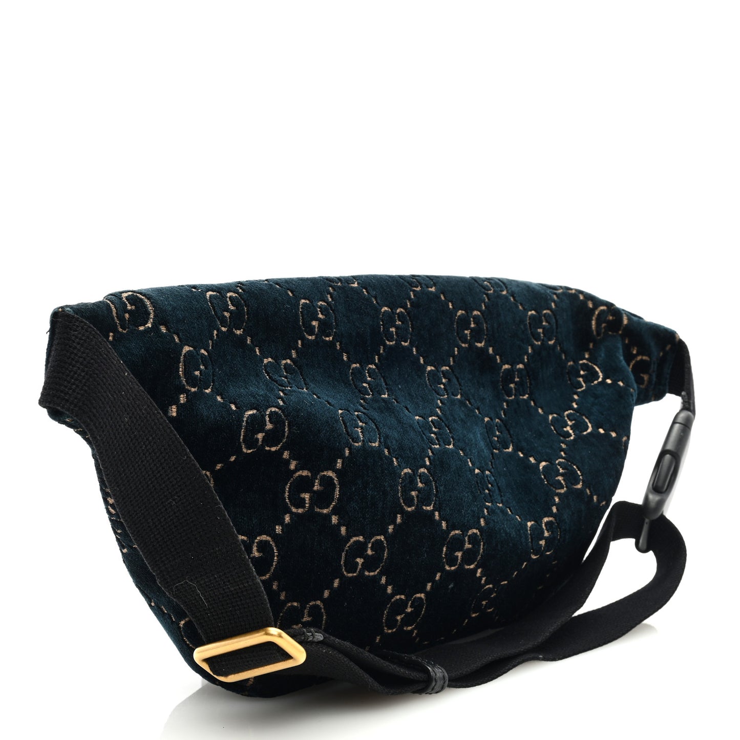 Velvet GG Monogram Web Belt Bag Blue Beige
