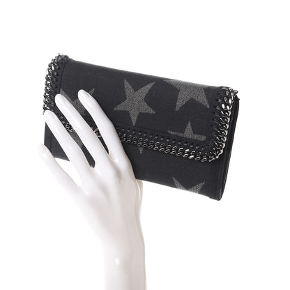 Stella McCartney Denim Star Print Falabella Continental Flap Wallet Black 2 of 8