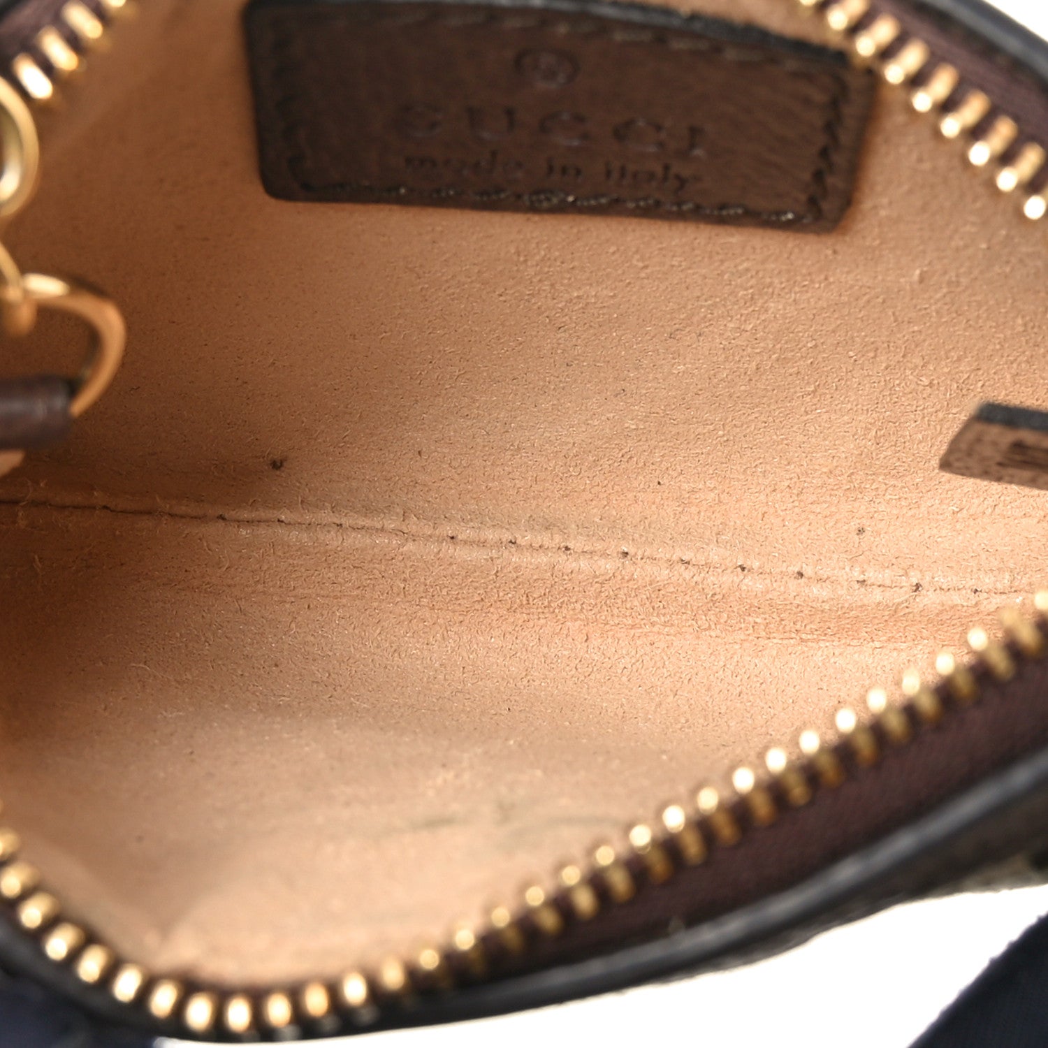 Gucci Monogram Jumbo GG Textured Dollar Calfskin Ophidia Key Case Camel Ebony New Acero 5 of 8