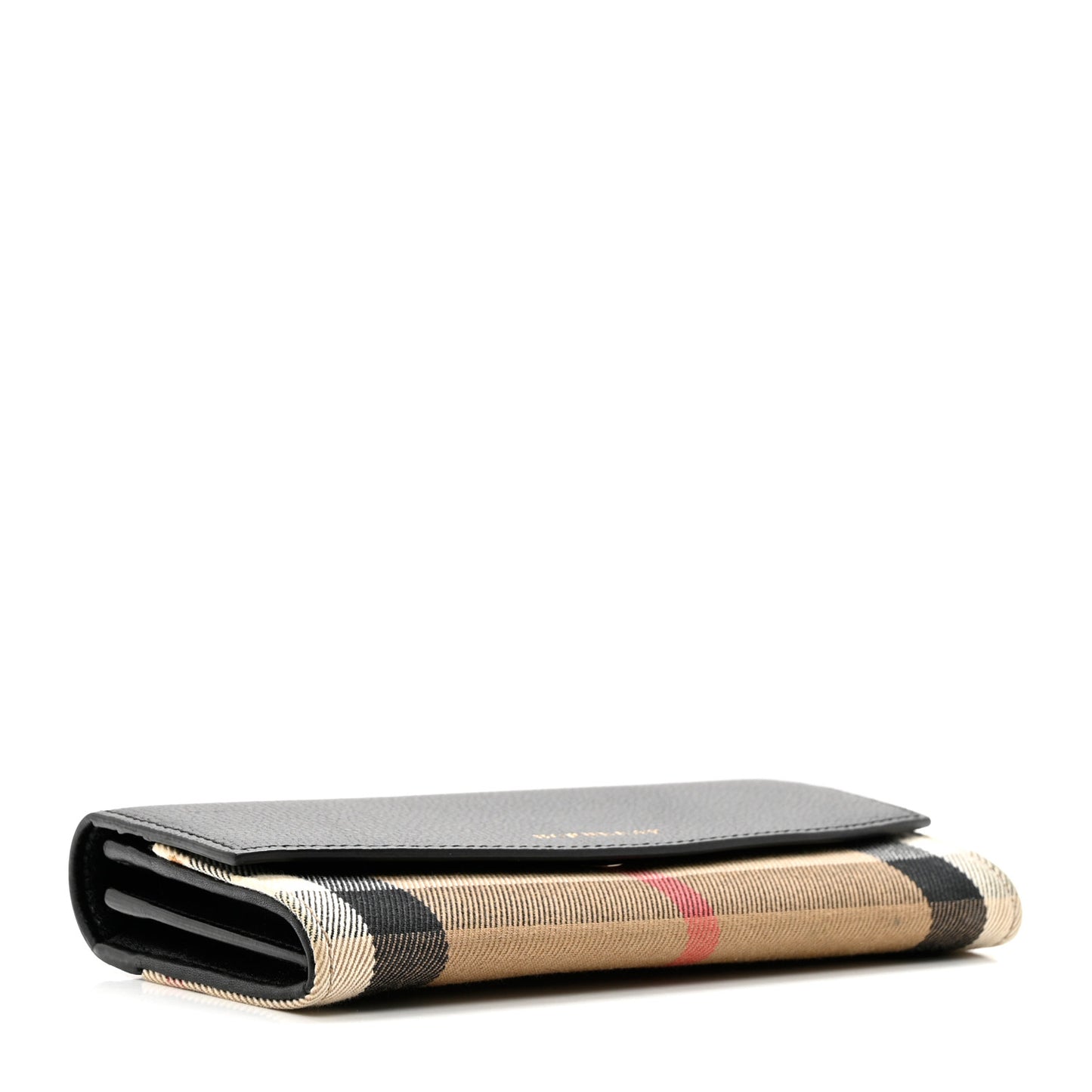 Calfskin House Check Porter Continental Wallet Black