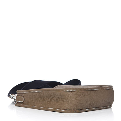 Hermes Taurillon Clemence Amazone Evelyne TPM Etoupe Bleu Indigo 4 of 11