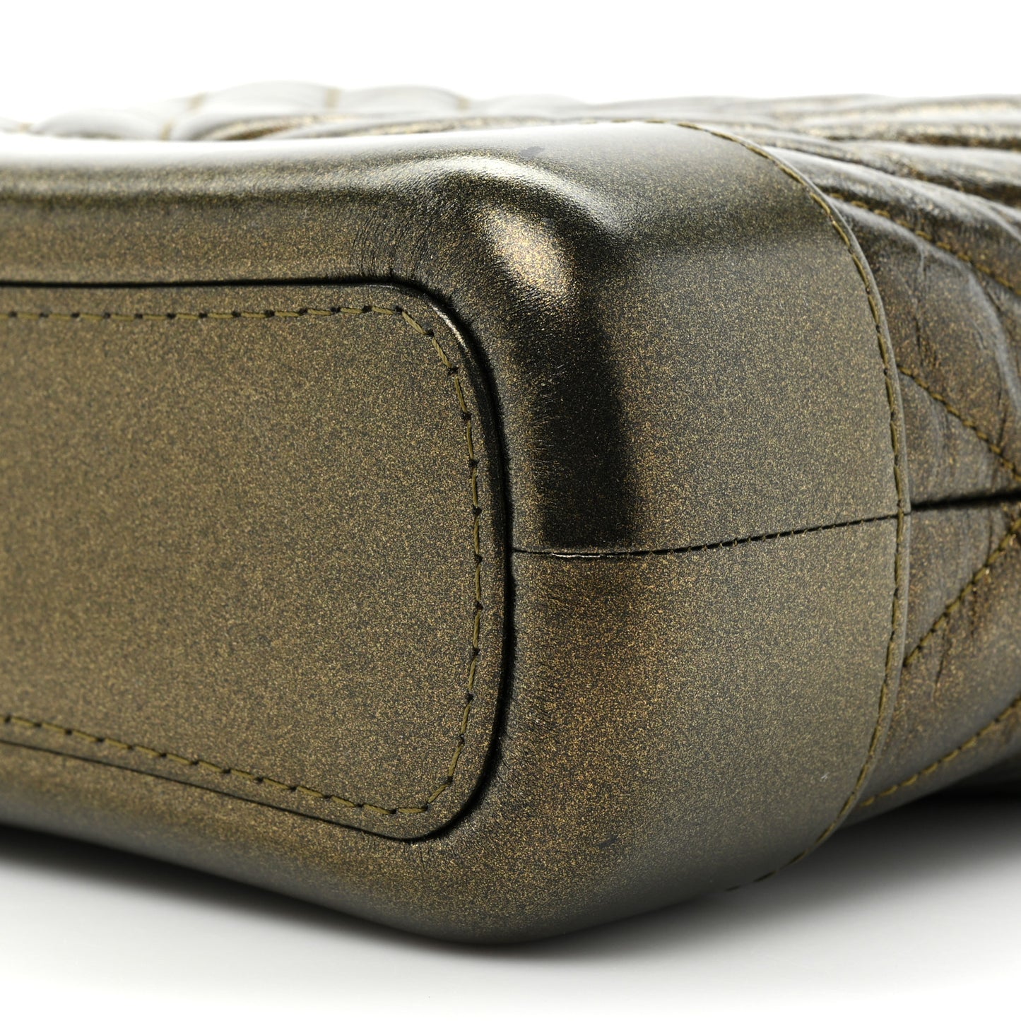 Metallic Calfskin Chevron Quilted Small Gabrielle Hobo Gold