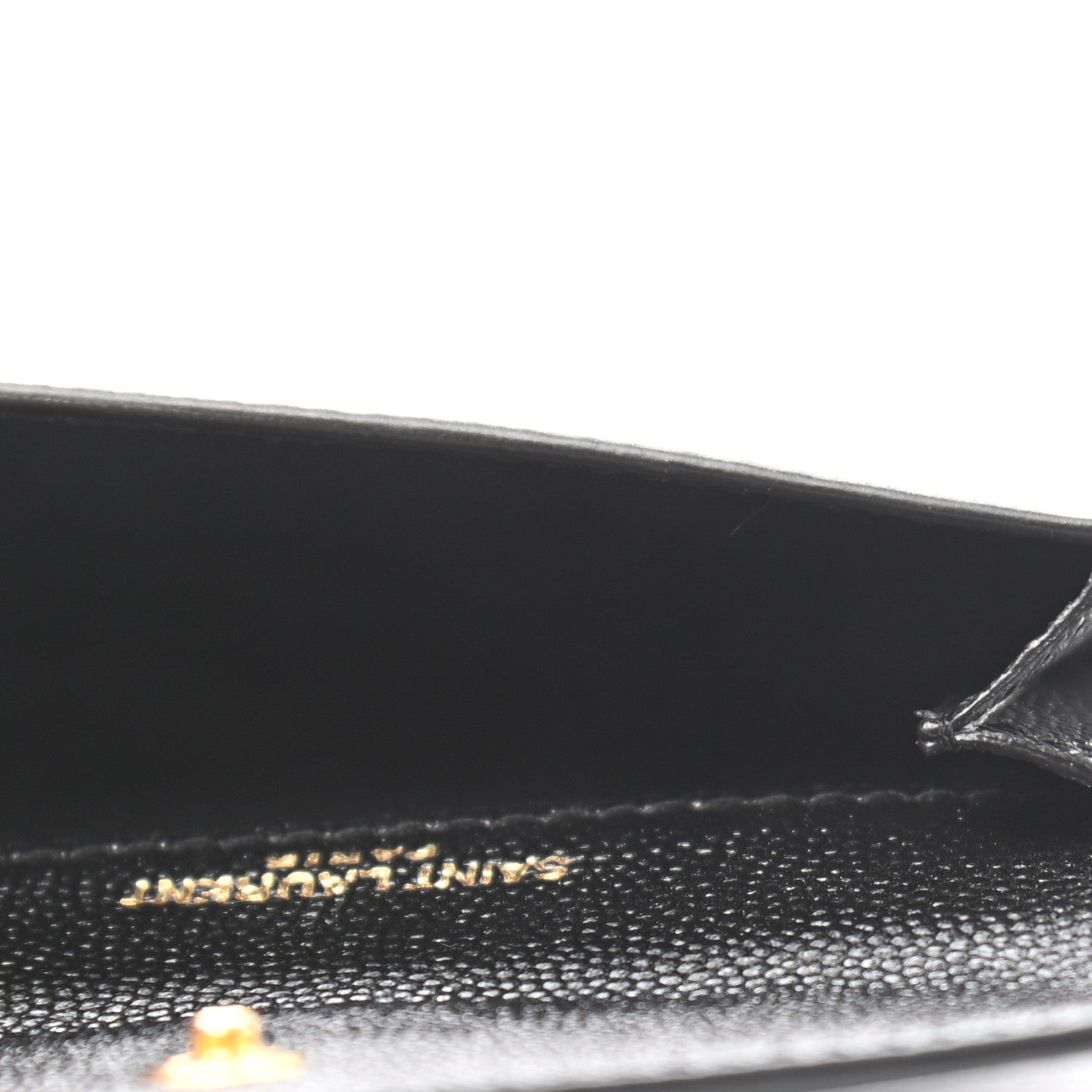 Saint Laurent Grain De Poudre Uptown Monogram Card Case Black 5 of 7