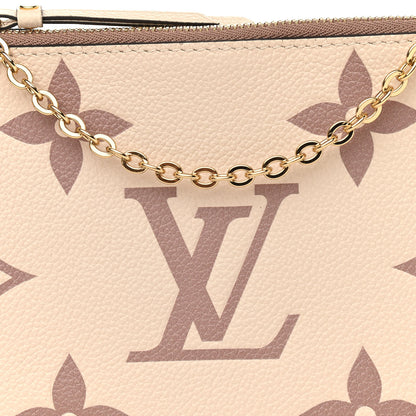 Louis Vuitton Empreinte Monogram Giant Double Zip Pochette Creme Bois De Rose 9 of 12