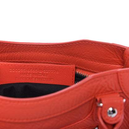 Balenciaga Matte Goatskin Rubber Covered Classic Hardware Mini City Rouge Coquelicot Rouge Braise 9 of 9