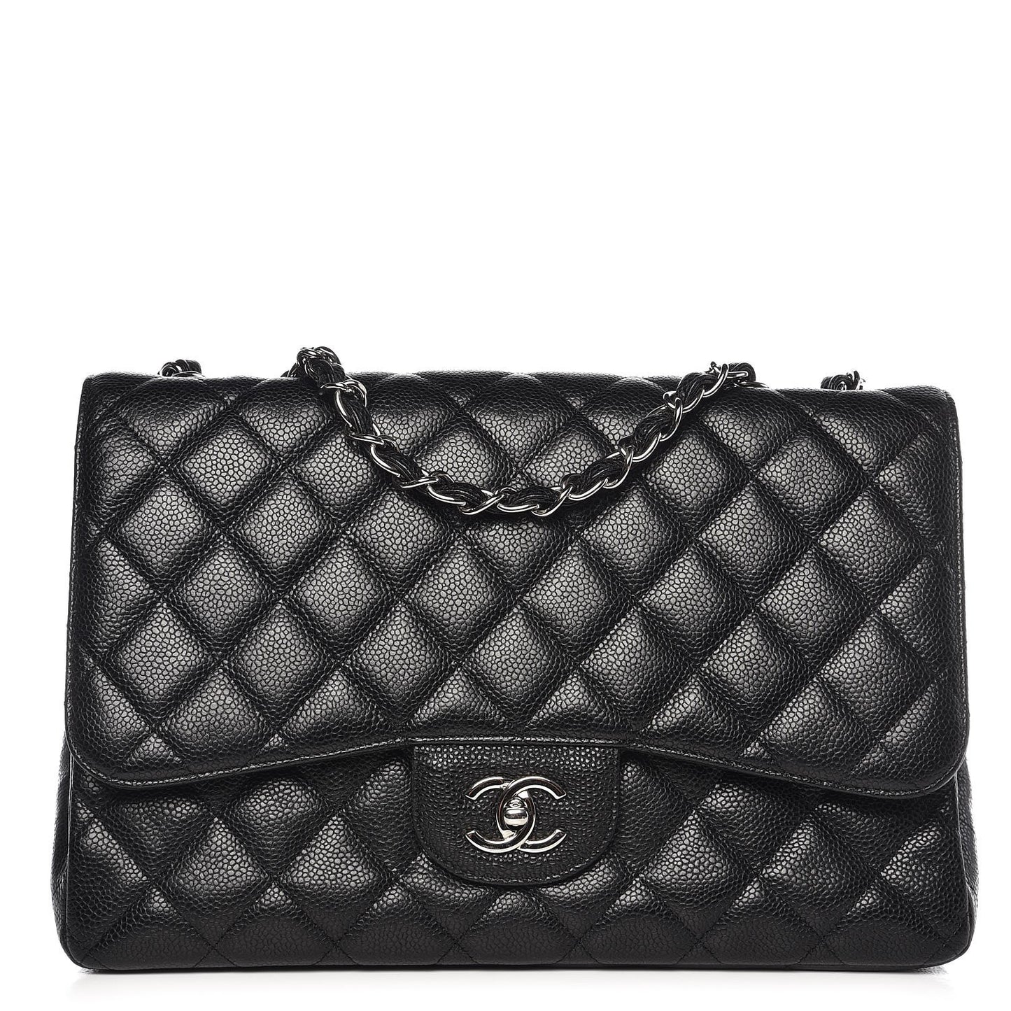 Caviar Quilted Jumbo Single Flap Black