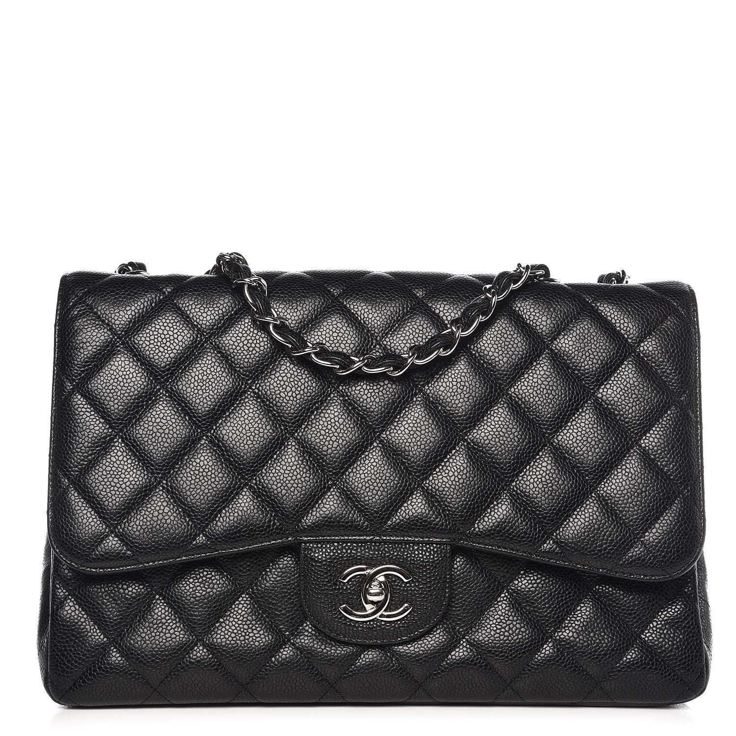 Chanel Caviar Quilted Jumbo Single Flap Black 1 of 15