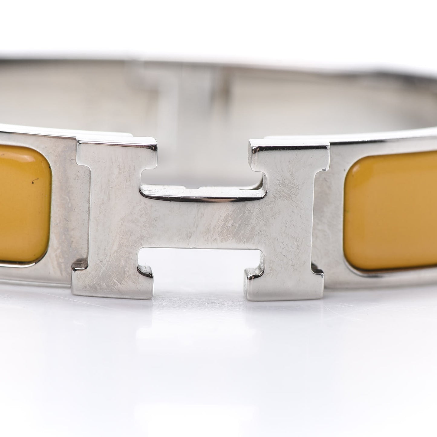 Enamel Narrow Clic Clac H Bracelet PM Jaune Madras