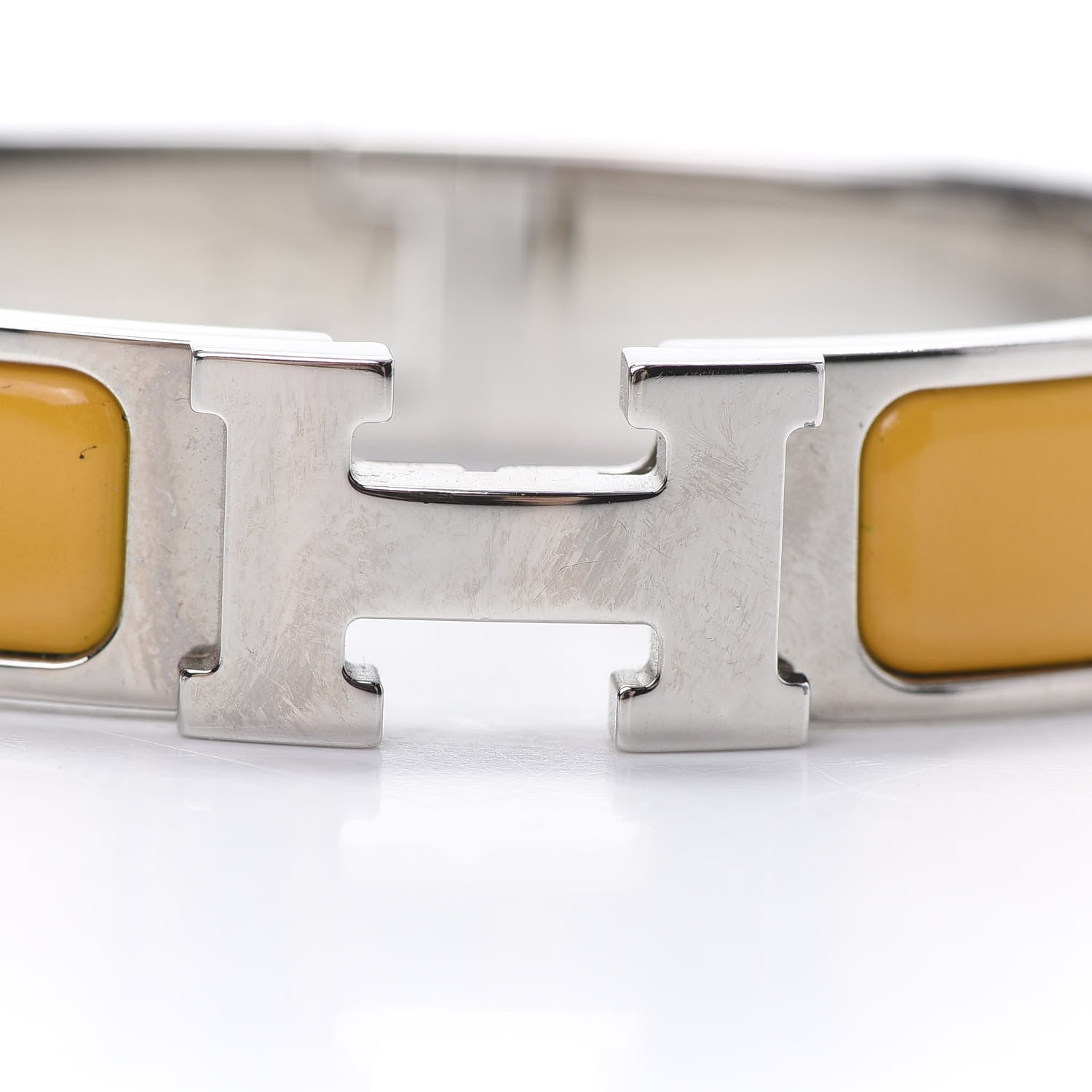 Hermes Enamel Narrow Clic Clac H Bracelet PM Jaune Madras 6 of 6