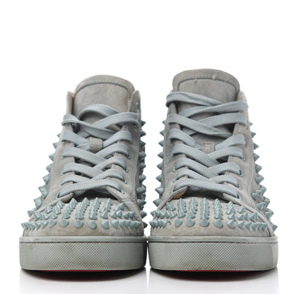 Christian Louboutin Veau Velours Mens Louis Orlato Flat Spikes Sneakers 42 Light Green 2 of 23