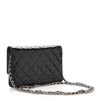 Chanel Patent Quilted Brilliant Wallet On Chain WOC Black 3 of 12
