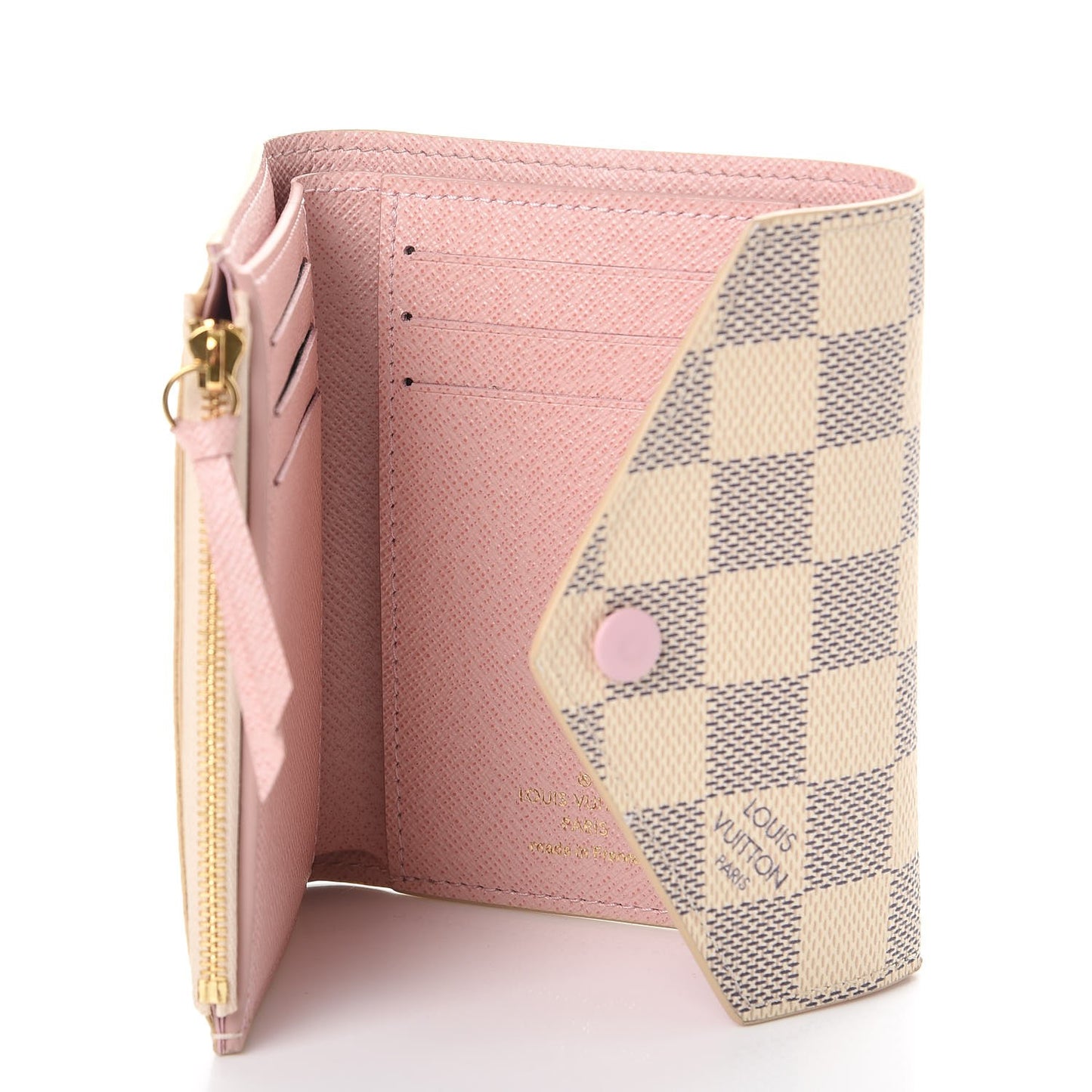 Damier Azur Victorine Wallet Rose Ballerine