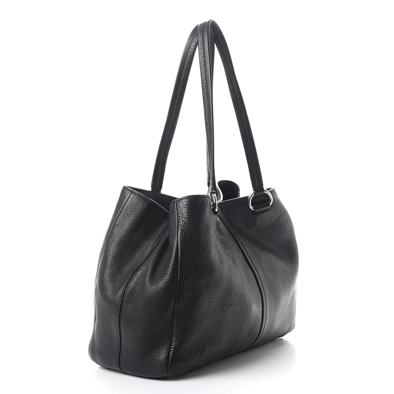 Prada Vitello Daino Tote Nero Black 3 of 8