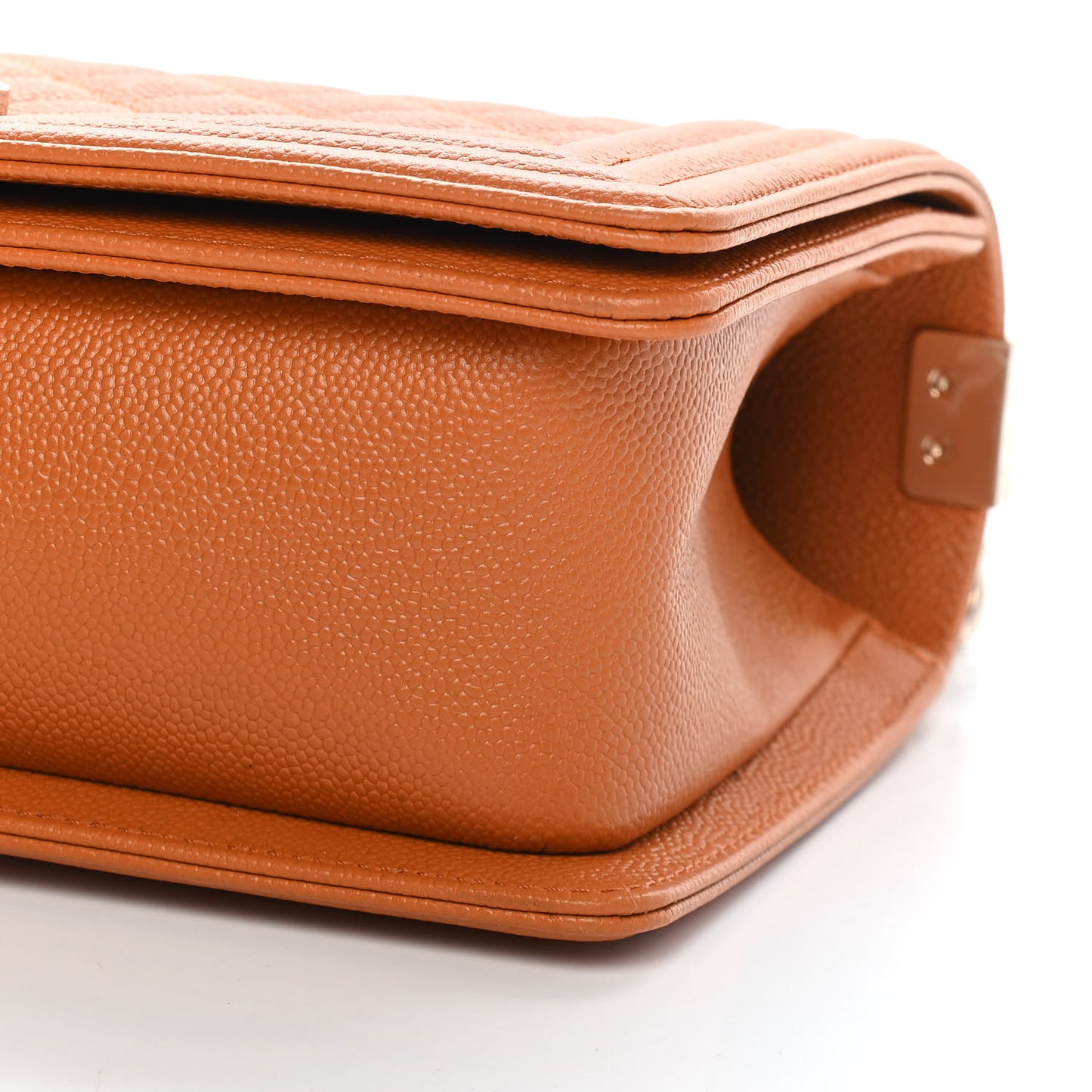 Caviar Quilted Medium Boy Flap Light Brown