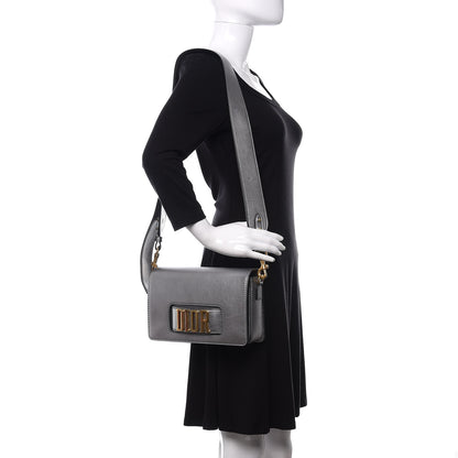 Christian Dior Metallic Smooth Calfskin Dio(r)evolution Flap Bag Silver 2 of 9